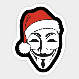 Merry Christmas With A Santa Claus Anonymous Mask 1 Sticker